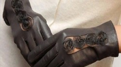 Кружевные перчатки к шубе
